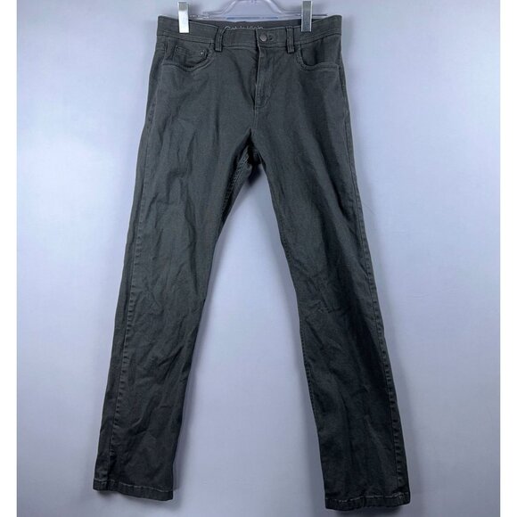 Calvin Klein Slim Straight Leg Jeans Mens Size W32X32L Mid Rise Olive Green - Picture 1 of 13